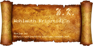 Wohlmuth Krisztián névjegykártya