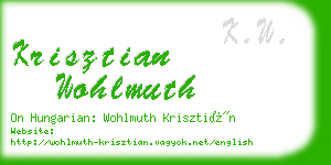 krisztian wohlmuth business card
